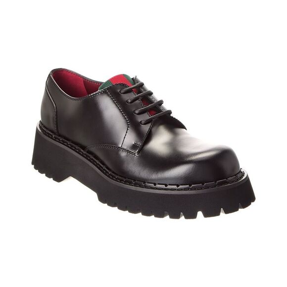 Gucci Chunky Leather Platform Oxford, Black - Picture 1 of 5